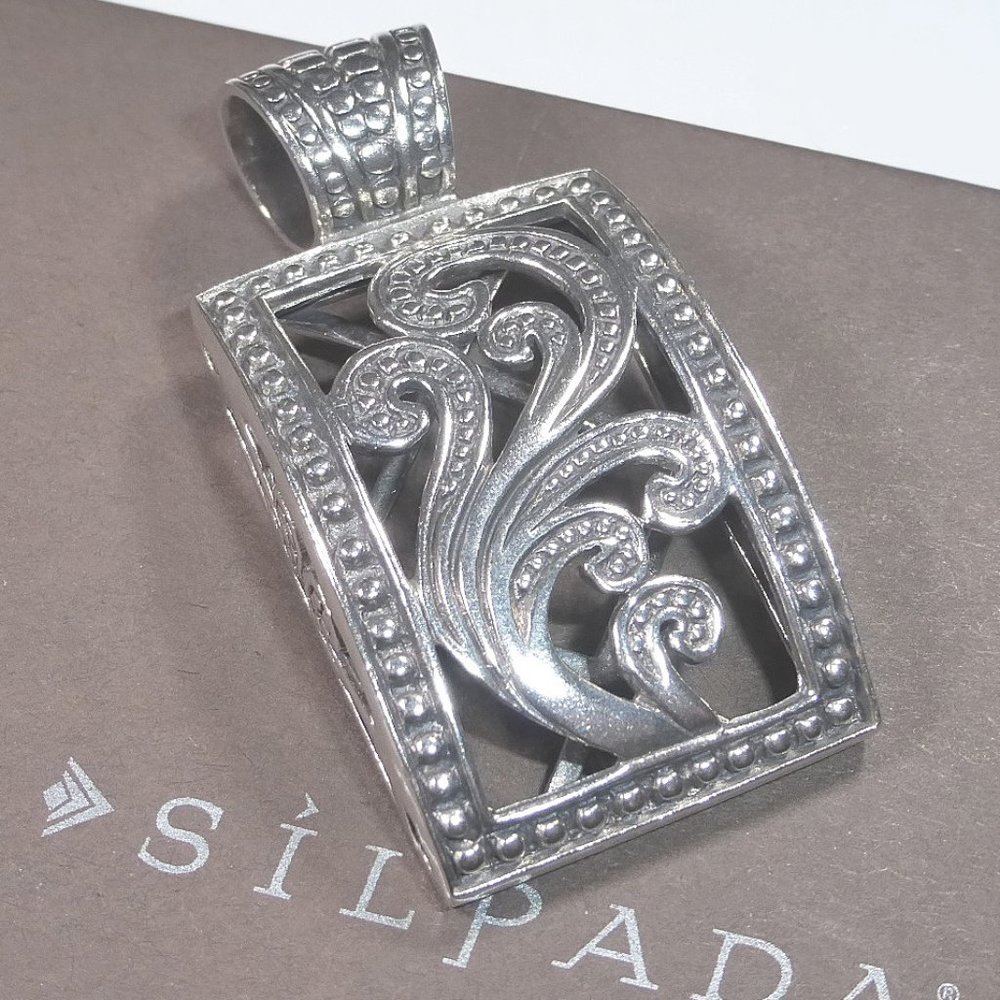 Silpada S1744 Sterling Silver Paisley Filigree Pendant .925 Cut Out